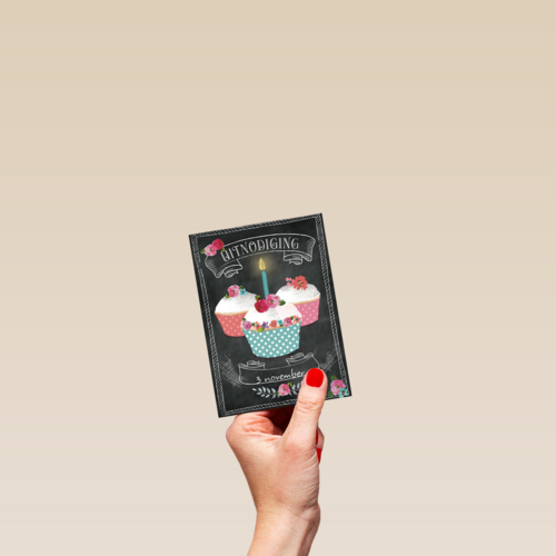 uitnodiging cupcake