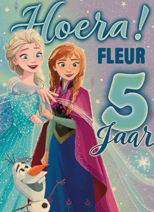 Frozen verjaardagskaart 5 jaar