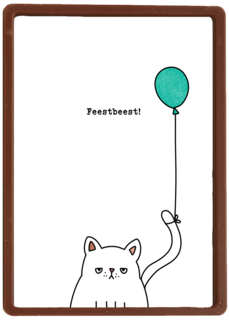Verjaardagskaart Kat Feestbeest