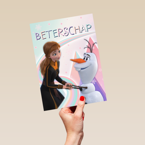 Frozen beterschapskaart Olaf en Anna