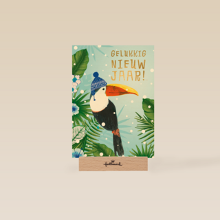 nieuwjaarskaart gelukkig nieuwjaar toekan