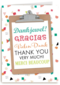 bedankt gracias thank you merci beaucoup kaart