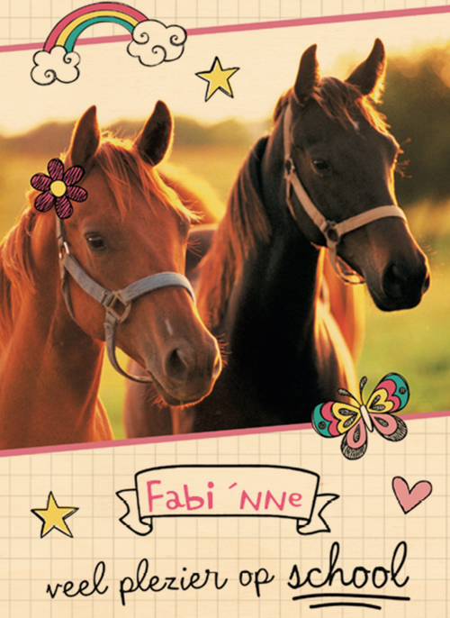 Houten Kaart Back To School | Houten Kaart Hallmark | Back To School | Back To School Veel Plezier Op School Paardenkaart