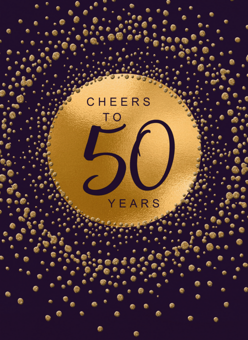 Verjaardagskaart leeftijden Man vrouw Cheers to 50 years