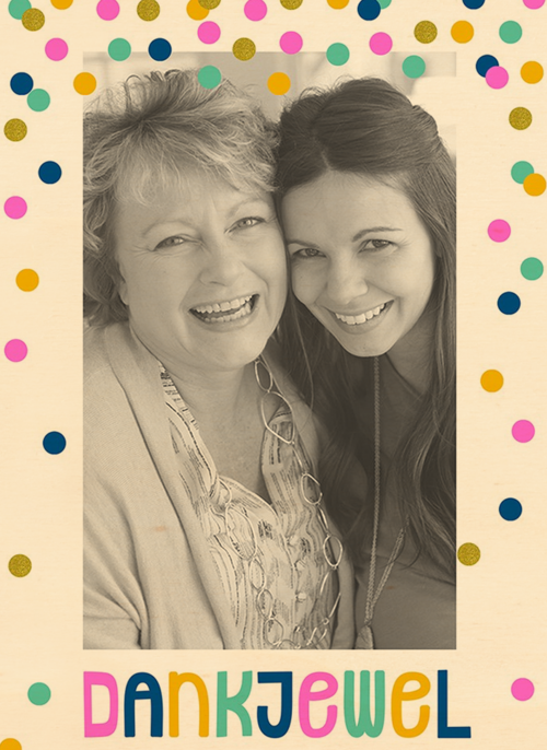 Houten Kaart | Dankjewel Met Gekleurde Stipjes