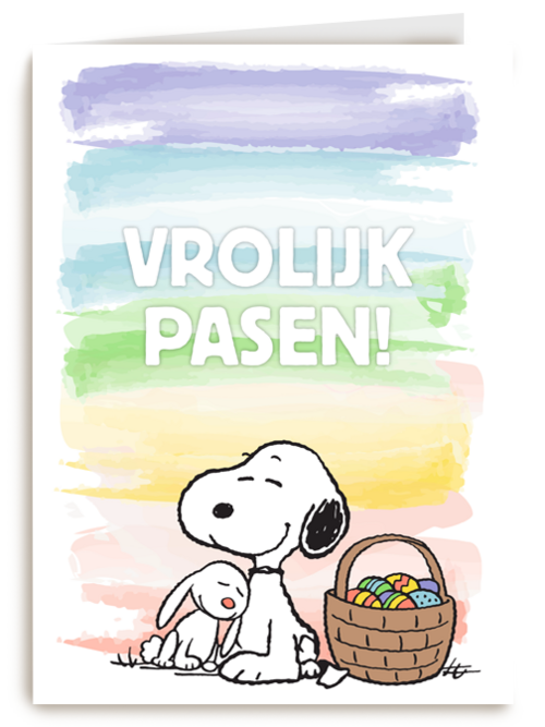 pasen kaart snoopy vrolijk pasen