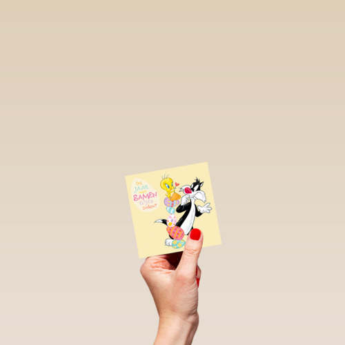 Looney Tunes Paaskaart samen eitjes zoeken