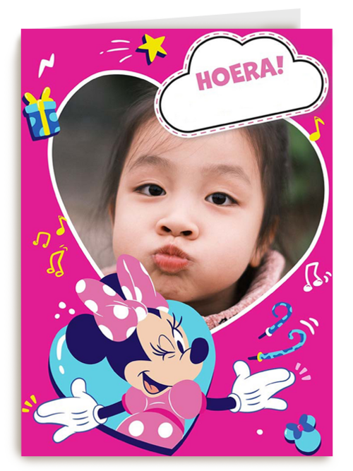 Minnie Mouse fotokaart verjaardag