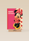 minnie mouse in jurk met rode stippen