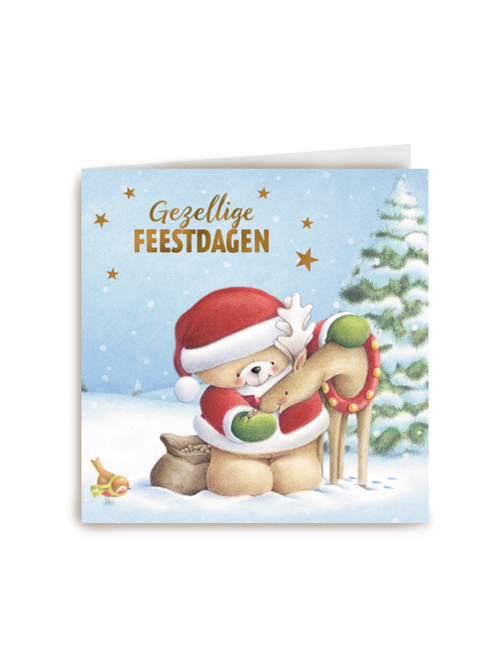Kerstkaart Forever Friends gezellige feestdagen