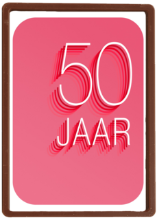 Verjaardagskaart 50 jaar roze rood