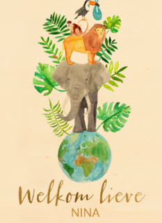 geboorte wereld met dieren