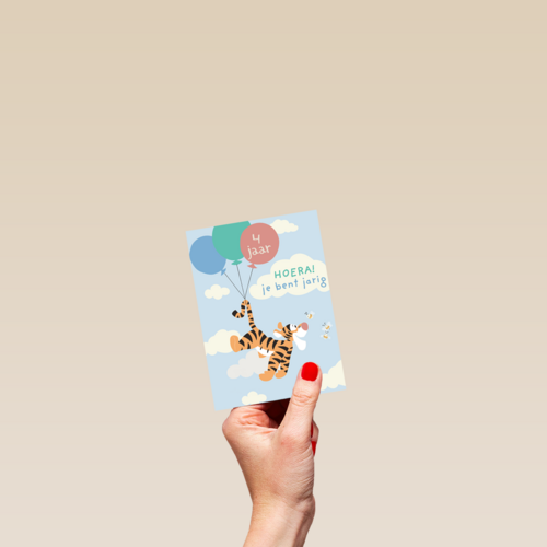 verjaardag kaart jongen winnie de poeh tijgertje ballonnen