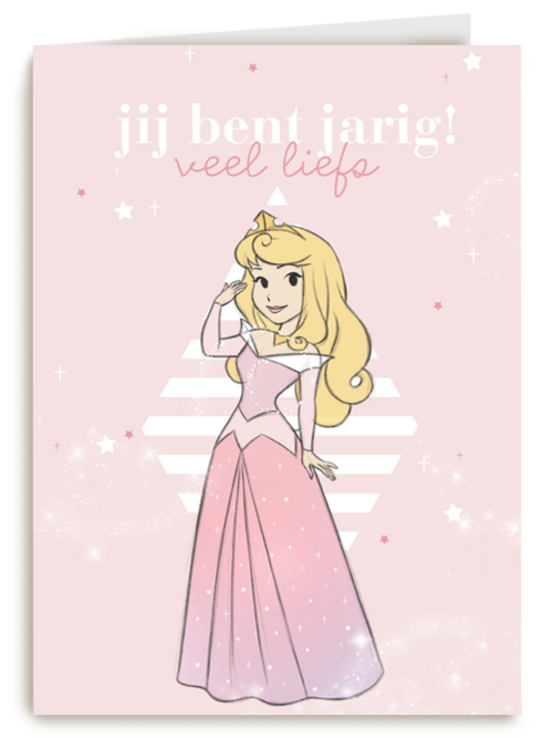 prinses kaart jij bent jarig veel liefs doornroosje
