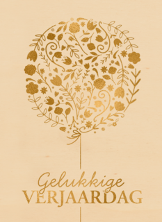 Gouden ballon met Gelukkige verjaardag