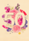 Verjaardagskaart 50 bloemen