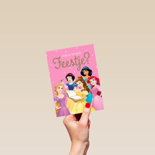 Uitnodiging kinderfeestje Disney prinsessen