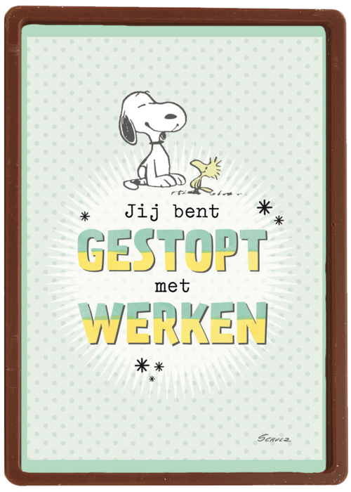 Chocolade Kaart Pensioen | Hallmark | Chocolade Kaart Hallmark | Pensioen | Snoopy Kaart Jij Bent Gestopt Met Werken