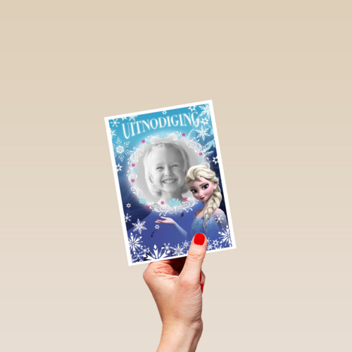 fotokaart frozen uitnodiging elsa