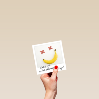 polaroid kaart lachen is het allerbeste medicijn