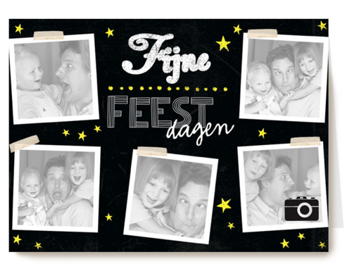 fotokaart zwart fijne feestdagen