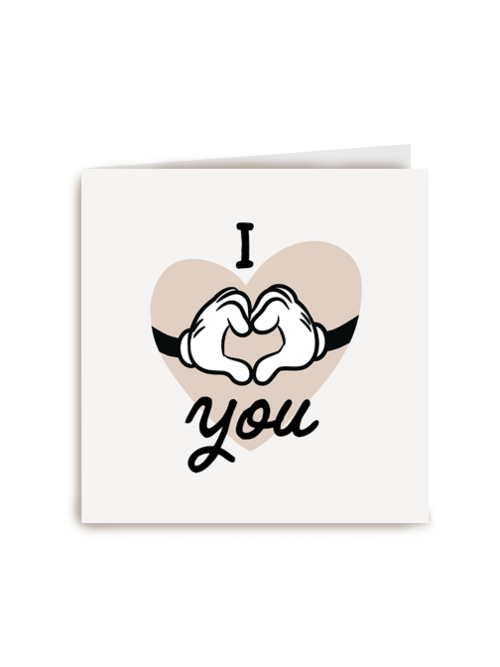 Liefde kaart Mickey en Minnie handen