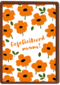oranje bloemenkaart met gefeliciteerd mam