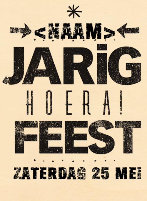 Houten Kaart Verjaardagsfeest Feest | Jarig Hoera Feest