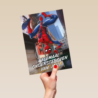 Valentijnskaart Spiderman ondersteboven van jou