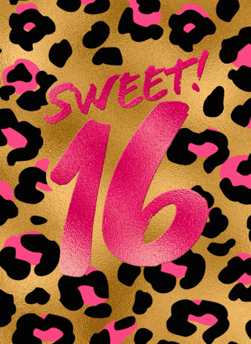 Verjaardagskaart sweet 16 tiener meisje
