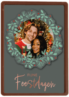 Fijne feestdagen kerstkrans fotokaart