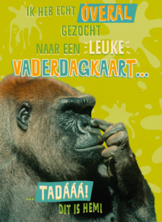 Vaderdagkaart grappig Aap zoekt leuke verjaardagskaart