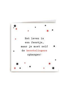 kerstkaart je moet zelf de slingers ophangen
