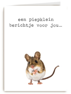 Zomaar kaart een piepklein berichtje Furry cuddles muis