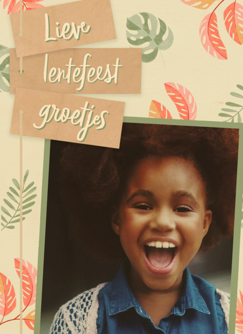 Houten Kaart Lentefeest | Houten Kaart Hallmark | Lentefeest | Lieve Lentefeest Groetjes