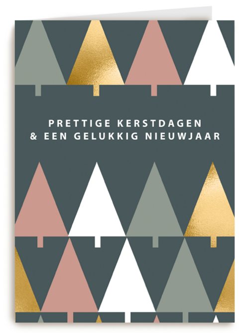 Kerstkaart zakelijk design kerstbomen