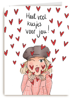 Valentijnskaart Heel veel kusjes voor jou