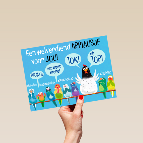 Complimentkaart met kippen