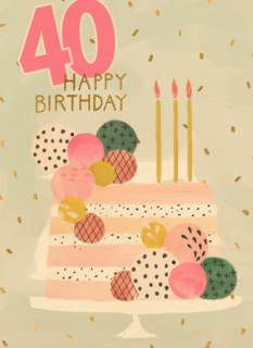 40 happy birthday met taart