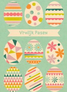 Pasen kaart geschilderde eieren