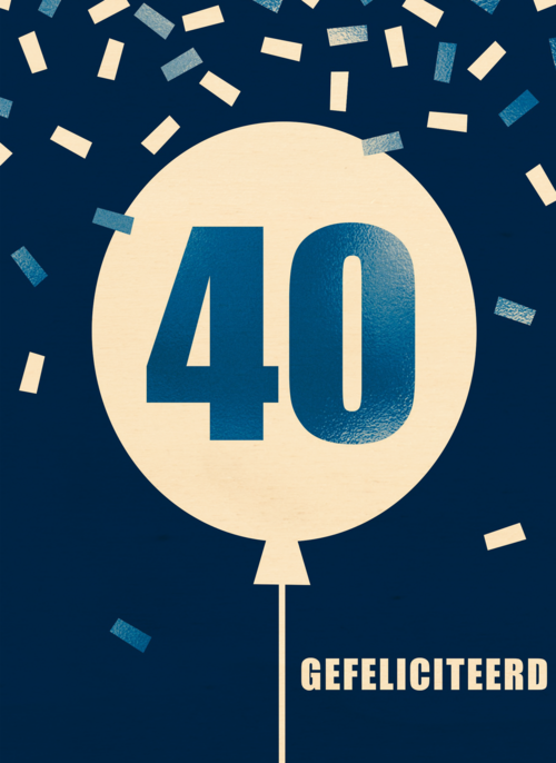 Verjaardagskaart leeftijden man 40 ballon