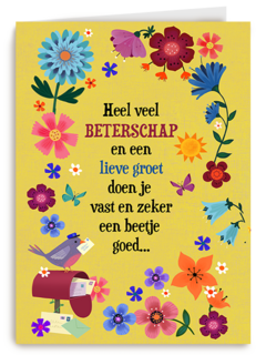 Veel beterschap en een lieve groet kaart