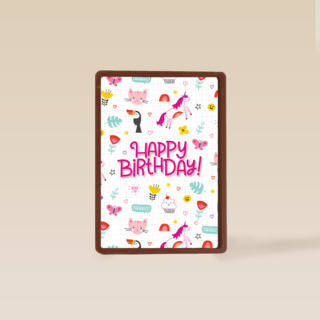 Verjaardagskaart tiener Getekende dieren