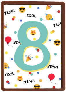Verjaardagskaart 8 jaar yeah cool
