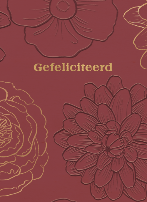 Stijlvolle verjaardagskaart bloemen
