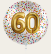 Ballon 60 jaar Confetti Goud 
