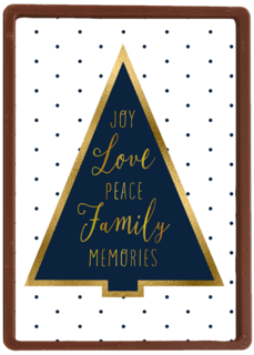 Kerstkaart kerstboom stijlvol joy peace