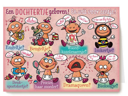 smile kaart een dochtertje geboren en wat voor eentje