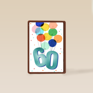 Verjaardagskaart 60 met ballonnen