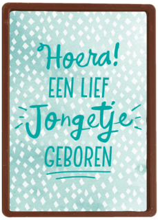 kaart met de tekst hoera een lief jongetje geboren